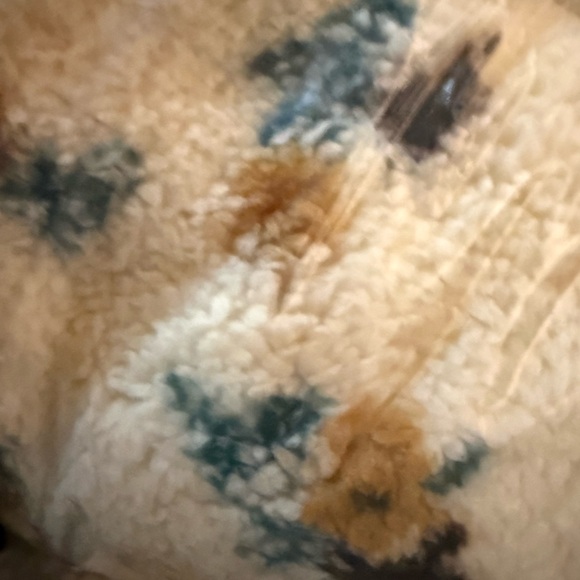 Thread & Supply Cozy Green Floral Fleece Shacket aka Shirt Jacket NWT XL Cream - Picture 7 of 10